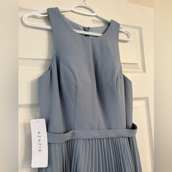 Azazie Lindie bridesmaid dress NWT size A8 dusty blue - Picture 8 of 10